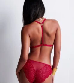 Aubade Slip Italien Rouge En Tulle Brodé Sense Of Illusion -Lingerie Sipp Boutique sens of illusion slip italien red berry 4