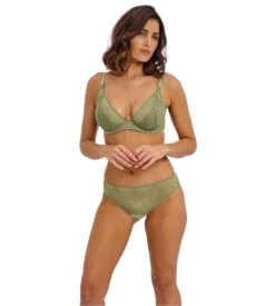 Wacoal Slip Brésilien Sensu Lace Silk Green -Lingerie Sipp Boutique sensu lace slip silk green 2