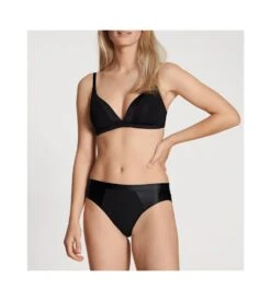 Calida Slip Avec Bords En Satin Cate NOIR -Lingerie Sipp Boutique slip avec bords en satin cate noir 992 2