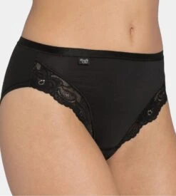 Slip échancré Sloggi Romance NOIR -Lingerie Sipp Boutique slip echancre sloggi romance 04 noir 3
