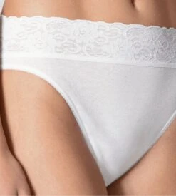 Calida Slip En Coton Classic Lycraspitze BLANC -Lingerie Sipp Boutique slip en coton classic lycraspitze blanc 001 3