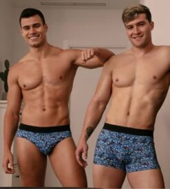 Hom Slip Mini Imprimé Vibe HO1 Bleu -Lingerie Sipp Boutique slip ho1 vibe mini h bleu 4