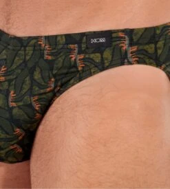 Slip Pour Homme Vizzanova Imprimé Minimaliste Vert Kaki -Lingerie Sipp Boutique slip homme kaki imprime vizzanova plante carnivore 2