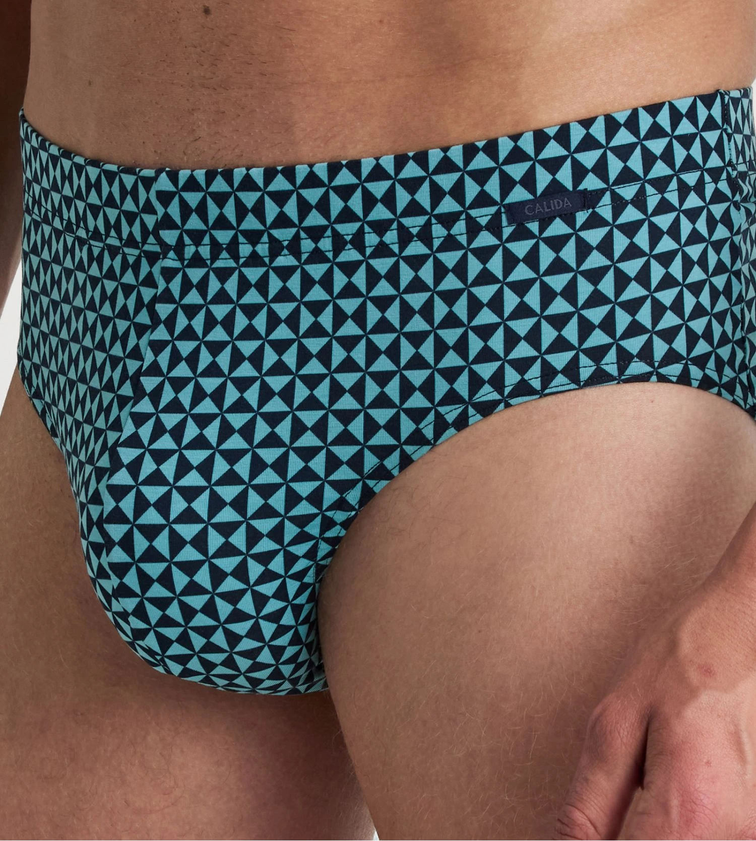 Slip midi homme Graphic Cotton Bright Blue Calida Slip Midi Homme Graphic Cotton Bright Blue -Lingerie Sipp Boutique slip midi homme 554 bright blue 2