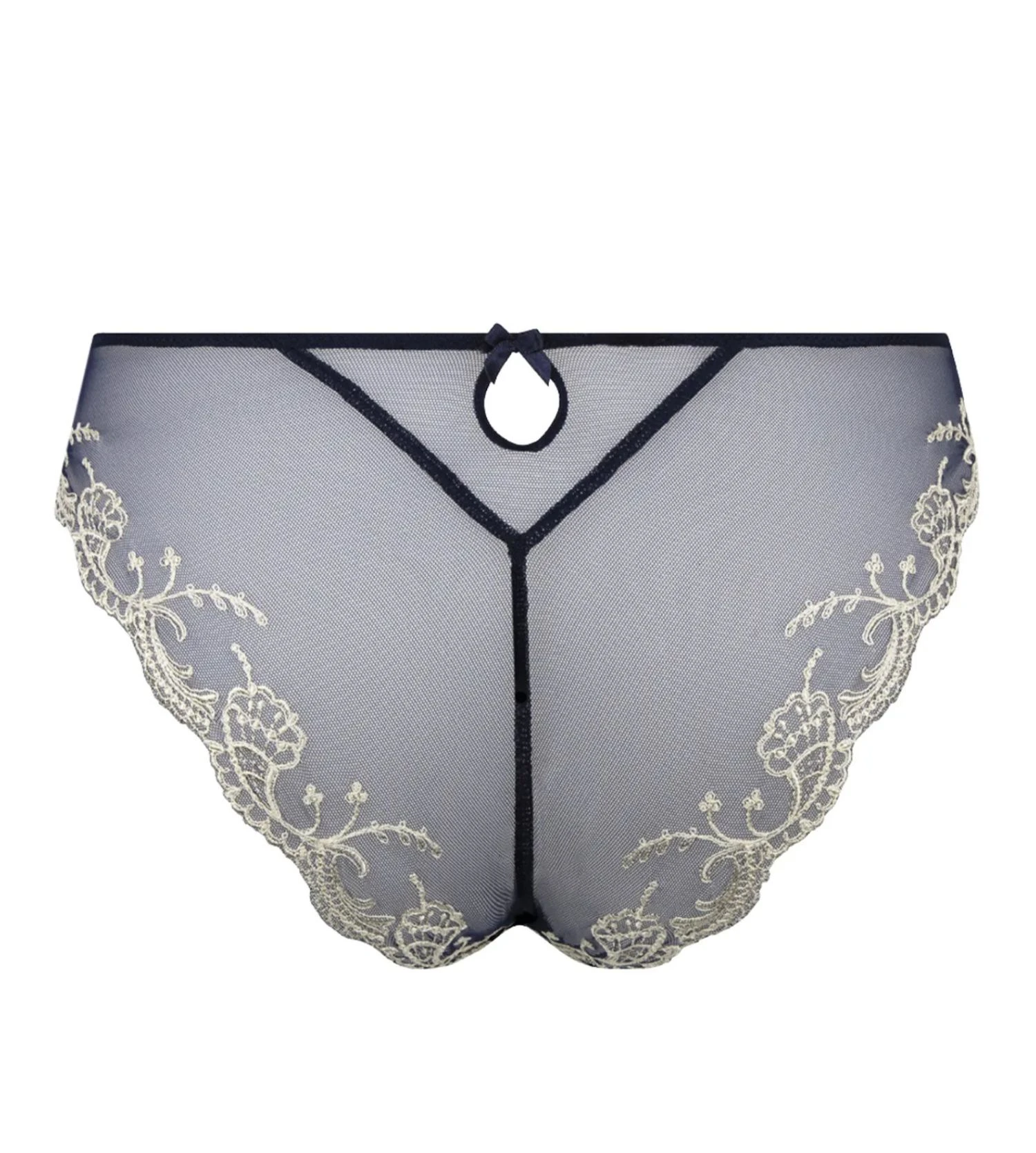 Slip Séduction Splendeur Soie MARINE OR Slip Séduction Splendeur Soie MARINE OR -Lingerie Sipp Boutique slip seduction splendeur soie marine or 4