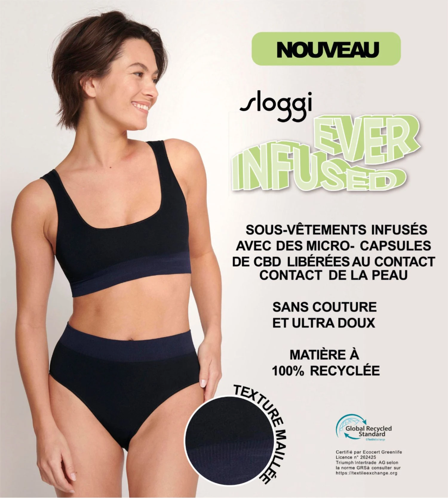 Slip échancré infusé au CBD Sloggi EVER INFUSED Vert olive Slip échancré Infusé Au CBD Sloggi EVER INFUSED Vert Olive -Lingerie Sipp Boutique sloggi ever infused cbd high leg 7309 martini olive 5