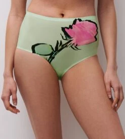Chantelle Culotte Maxi Softstretch Rose Decoupée Vert/Rose
