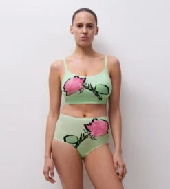 Chantelle Culotte Maxi Softstretch Rose Decoupée Vert/Rose -Lingerie Sipp Boutique softstretch culotte maxi rose decoupee 4