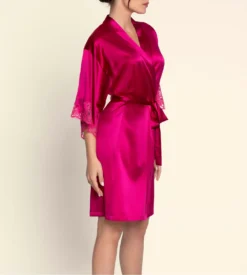 Déshabillé Rouge Carmin En Soie Splendeur Soie