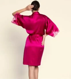 Déshabillé Rouge Carmin En Soie Splendeur Soie -Lingerie Sipp Boutique splendeur soie deshabille splendeur carmin 3