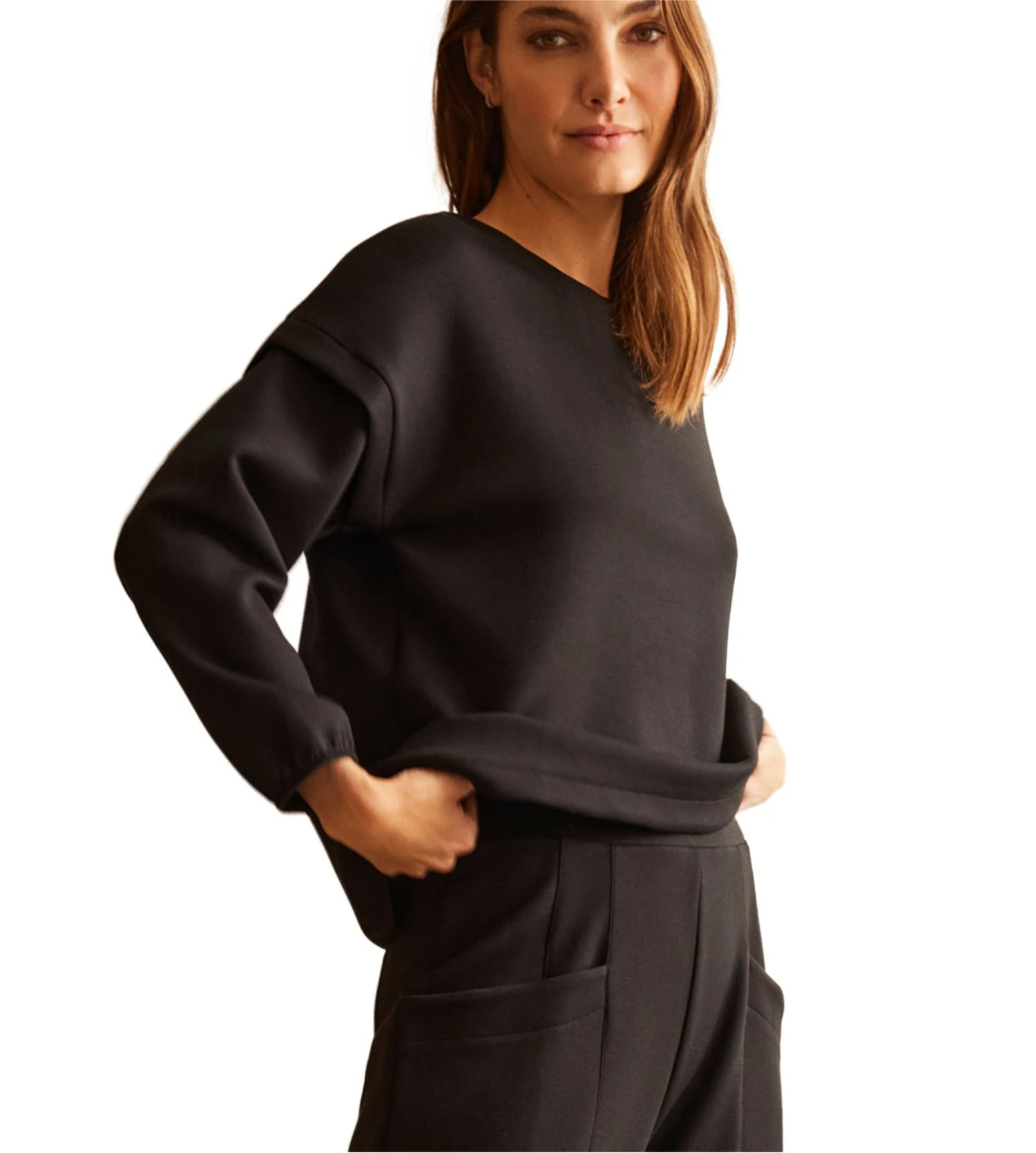 Sweatshirt col rond URBAN noir Sweatshirt Col Rond URBAN Noir -Lingerie Sipp Boutique sweat col rond black 1