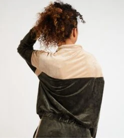 Banana Moon Sweat En Velours à Capuche & Col Zippé Amira Jetlake Kaki -Lingerie Sipp Boutique sweet col zipee velours kaki 2