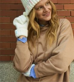 Sweat Ample à Capuche Pour Femme Marron -Lingerie Sipp Boutique sweet ml capuche ample canela 5
