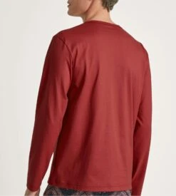 Calida T Shirt Manches Longues RMX Sleep Time Off Ochre Red -Lingerie Sipp Boutique t shirt h u ml 237 ochre red 2