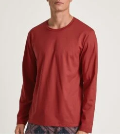 Calida T Shirt Manches Longues RMX Sleep Time Off Ochre Red -Lingerie Sipp Boutique t shirt h u ml 237 ochre red 3