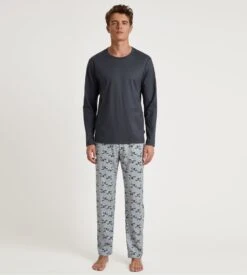 Calida T Shirt Manches Longues Homme RMS Sleep Leisure Antrazith -Lingerie Sipp Boutique t shirt h u ml 989 antrazith 3