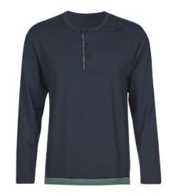 Calida T-shirt Homme Manches Longues DSW Balancing Dark Sapphire Bleu -Lingerie Sipp Boutique t shirt nuit h col u ml dark sapphire bleu 1