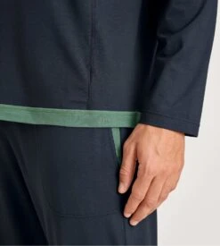 Calida T-shirt Homme Manches Longues DSW Balancing Dark Sapphire Bleu -Lingerie Sipp Boutique t shirt nuit h col u ml dark sapphire bleu 5