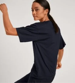 Calida T-Shirt à Manches Courtes DSW Balancing Dark Lapis Bleu -Lingerie Sipp Boutique t shirt nuit mc f dark lapis blue bleu 3