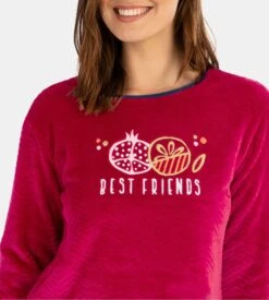 Pyjama Manches Longues Pilou Imprimé Fruits Fuchsia -Lingerie Sipp Boutique tdf pyj ml pilou fruits f48 fuchsia rose 2