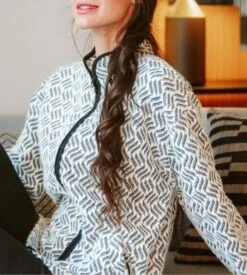 Ensemble D'intérieur Femme Gris -Lingerie Sipp Boutique tdf veste zipee imprimee pantalon 09 gris 2