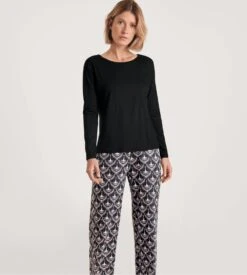 Calida T-shirt Noir Uni à Manches Longues Pour Femme Favourites Seduction -Lingerie Sipp Boutique tee shirt u ml femme noir 3