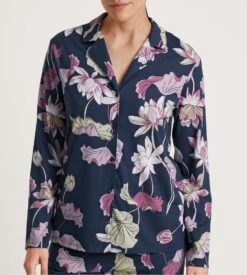 Calida Chemise Manches Longues Favourites Glow Peacot Blue -Lingerie Sipp Boutique veste d bt ml 488 peacoat blue 3