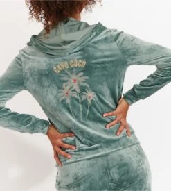 Banana Moon Veste Zippée à Capuche Fresco Sealake Amande HKC27 -Lingerie Sipp Boutique veste zipee capuche velours amande hkc27 4