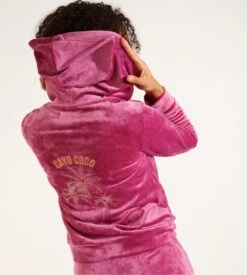 Banana Moon Veste Zippée En Velours Fresco Sealake Framboise -Lingerie Sipp Boutique veste zipee capuche velours framboise 2