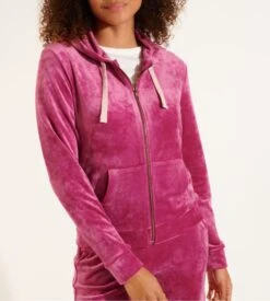 Banana Moon Veste Zippée En Velours Fresco Sealake Framboise