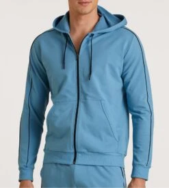 Calida Veste Zippée RMX Lounge Leisure Niagara Blue -Lingerie Sipp Boutique veste zipee jogging 375 niagara blue 3