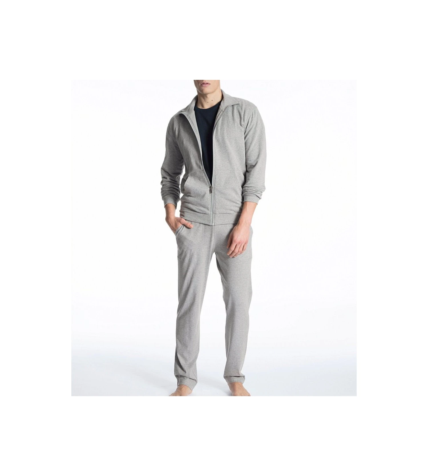 Veste zipée Remix Basic Loungewear CARBON MELE Calida Veste Zipée Remix Basic Loungewear CARBON MELE -Lingerie Sipp Boutique veste zipee remix basic loungewear 991 carbon mele 1
