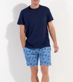 Pyjama Court Homme Imprimé Vibe Bleu