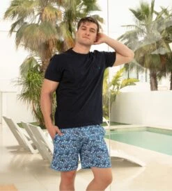 Pyjama Court Homme Imprimé Vibe Bleu -Lingerie Sipp Boutique vibe pyj h court u p0bi blue print bleu 6