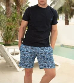 Pyjama Court Homme Imprimé Vibe Bleu -Lingerie Sipp Boutique vibe pyj h court u p0bi blue print bleu 7