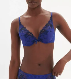 Simone Perele Soutien Gorge Push Up Triangle Wish Bleu Électrique