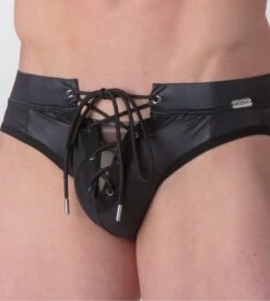 Slip Mini à Lacets Night Universe Noir -Lingerie Sipp Boutique woh night universe mini noir 3